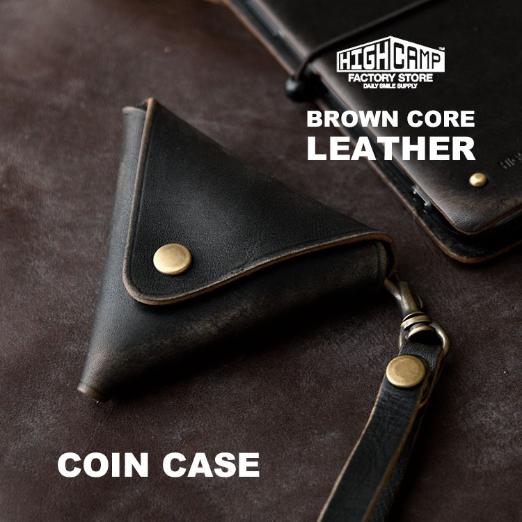 BROWN CORE LEATHER COIN CASE